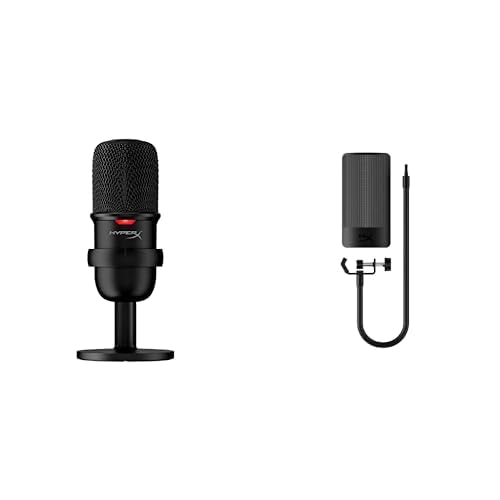 HyperX SoloCast – USB Condenser Gaming Microphone, for PC, PS4, PS5 and Mac, Tap-to-Mute Sensor, Cardioid Polar Pattern, great for Streaming, Podcasts, Twitch, YouTube, Discord,Black