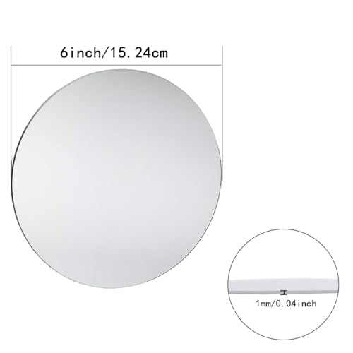 16Pack Round Mirror Centerpieces for Tables, Acrylic Round Mirror Trays Plates Decoration Circular Plate for Table Centerpiece Candles Wedding Baby Shower Christmas Party Decor Crafts (6inch)