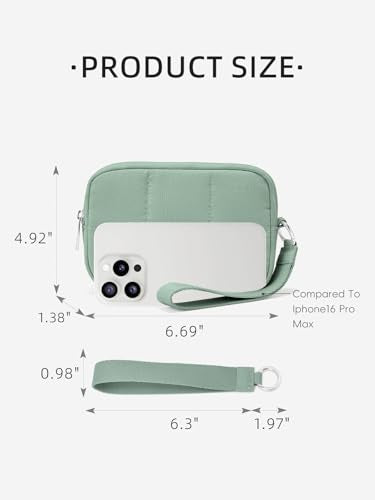 WESTBRONCO Puffer Wristlet Wallets for Women RFID Nylon Wallet with Zipper Quilted Purse for Travel Passport Credit Card Holder Phone