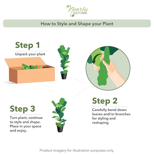 Nearly Natural 22IN Artificial Triple Golden Dieffenbachia Plant with Decorative Wood Planter, Faux Plant for Indoor Home Décor