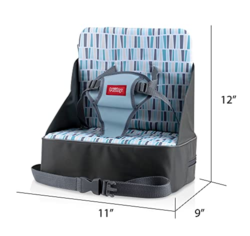 Nuby Easy Go Booster Seat - Travel Booster Seat for Babies and Toddlers - Holds Up to 35 Pounds - 9+ Months - Gray