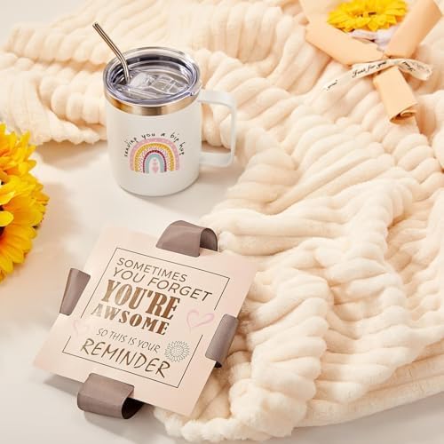 Get Well Soon Gifts for Women, Care Package Gift Feel Better Basket Warm After Surgery Recovery Encouragement Gift Sending You Sunshine Box with Blanket
