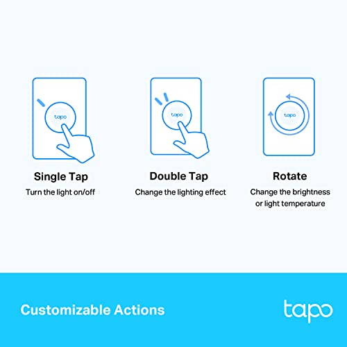 Tapo TP-Link Smart Button | Wireless Remote Dimmer Switch | 3-Way Control | Tap & Rotate HUB Required | 1+ Year Battery Life