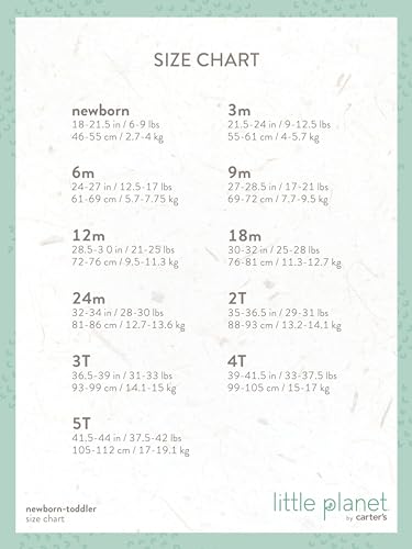 little planet by carter's Baby Sleep and Play made with Organic Cotton, Animal Print, 6M