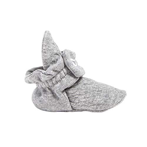 Burt's Bees Baby Unisex Baby, Boys Girls Quilted Booties, 100% Organic Cotton, Heather Grey 0-3 Months