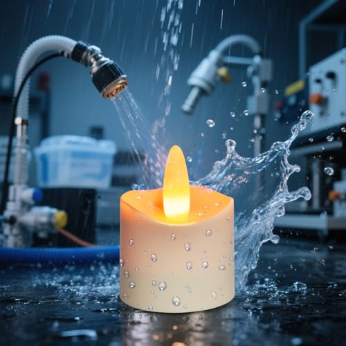 HL Flameless Candles with Remote Timer, 100+Hours Rechargeable Waterproof Battery Operated Tea Lights with Charging Base, Yellow LED Votive Floating Candles for Festival Wedding Home Party Decor-12pc