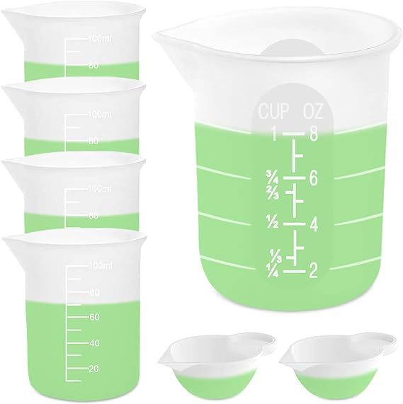 Silicone Measuring Cups for Resin Supplies - Kit With 600ml & 100ml Mixing Cups and Tools for Molds, Epoxy, Cooking, Casting Moulds, Jewelry Making