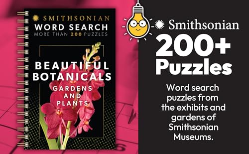 Smithsonian Word Search Gardens & Plants - Beautiful Botanicals Spiral-Bound Puzzle Multi-Level Word Search Book for Adults Including More Than 200 Puzzles (Brain Busters)