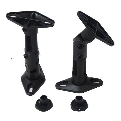 VideoSecu 4 Black Universal Satellite Speaker Mounts/Brackets for Walls and Ceilings 1VE (Black, 4 Pack)