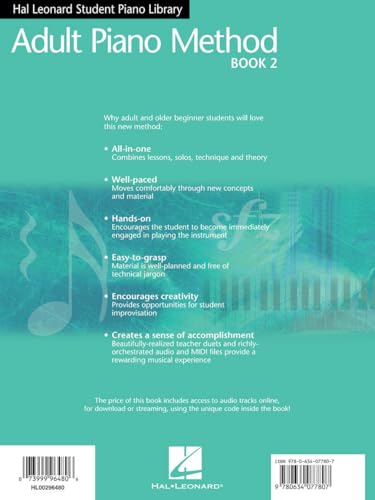 Adult Piano Method – Book 2 | Piano Lessons for Beginners with Solos, Theory and Technique | Includes Online Audio by Phillip Keveren | Hal Leonard Educational Songbook