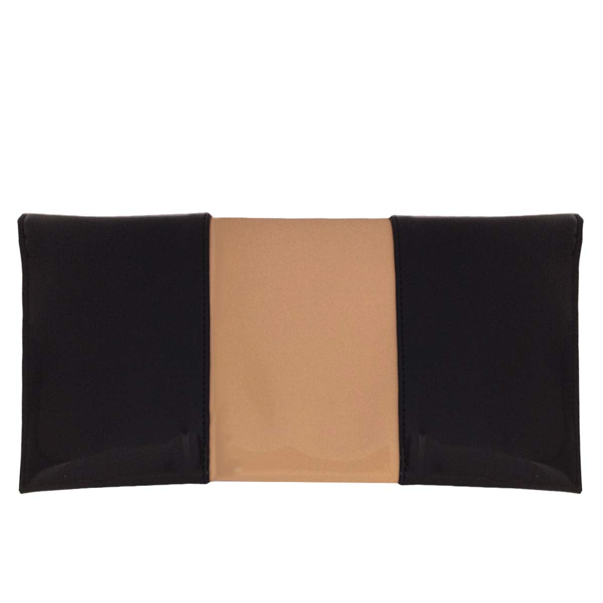 JNB Patent Color Block Envelop Clutch, Taupe/Black