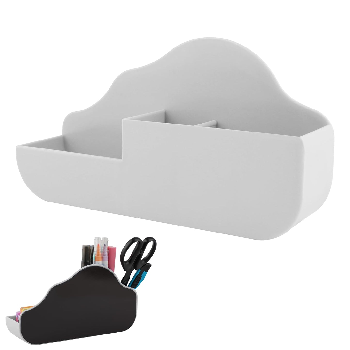 Magnetic Pen Holder,2 Pack Magnetic Dry Erase Marker Holder with Generous Compartments,Strong Magnet Storage Marker Pen Pencil Organizer for Refrigerator,Whiteboard,Locker Accessories