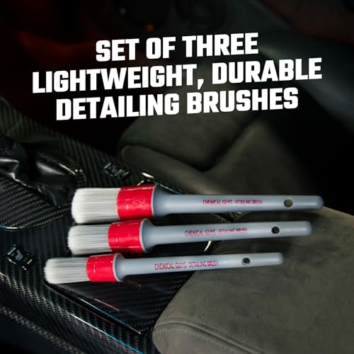 Chemical Guys ACC600 All In The Details Interior Detailing Brush Set (Great for Cars, Trucks, SUVs, RVs, & More)