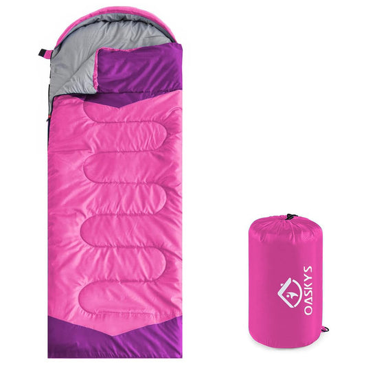 oaskys Camping Sleeping Bag - 3 Season Warm & Cool Weather - Summer Spring Fall Lightweight Waterproof for Adults Kids - Camping Gear Equipment, Traveling, and Outdoors