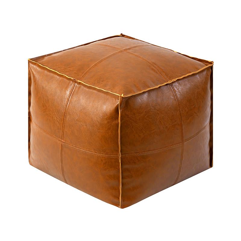 Ottoman Footstool Bean Bag Ottoman Stuffed Animal Storage Bean Bag Leather Bean Bag Chair (No Filler)