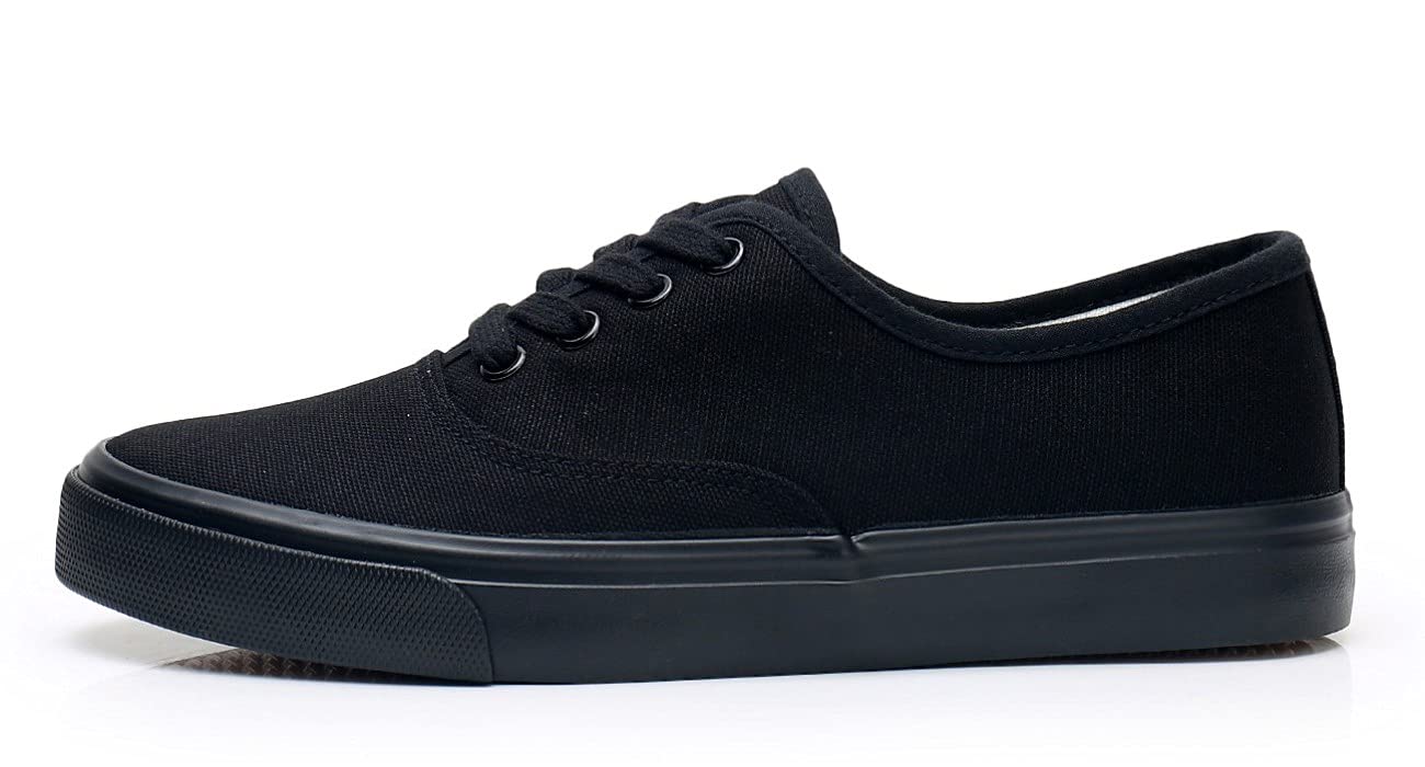 Cull4U Women's Laid Back Footwear Low-Top Sneaker Shoe (5 M US,All-Black)