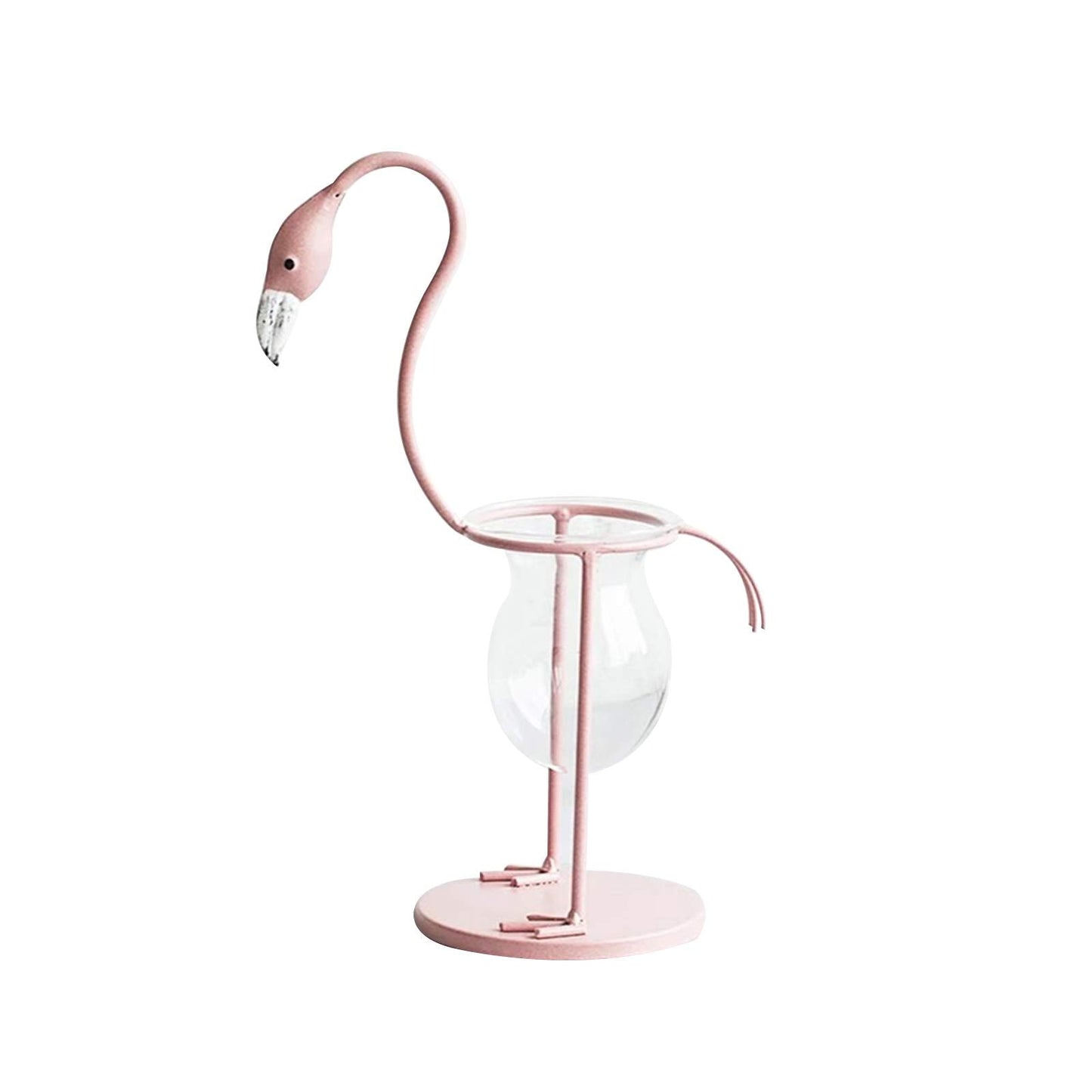 Hydroponics Vase for Plants, Pink Flamingo Hydroponics Planter Bulb Vase, Propagation Planters Glass Vase for Home Office Desk Decor (Pink, Upright)