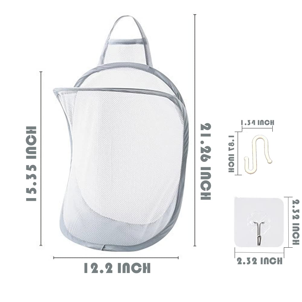 Mesh Collapsible Small Wall Laundry Baskets,Hanging Laundry Hamper,for Hotel, University Dormitory Use by HHSSALIN (1, CLASSIC)