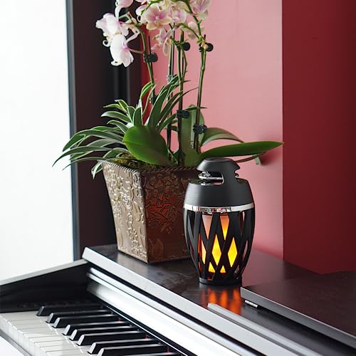 TikiTunes Portable Bluetooth 5.0 Indoor/Outdoor Wireless Speaker, LED Torch Atmospheric Lighting Effect, 5-Watt Audio USB Speaker, 2000 mAh Battery for iPhone/iPad/Android