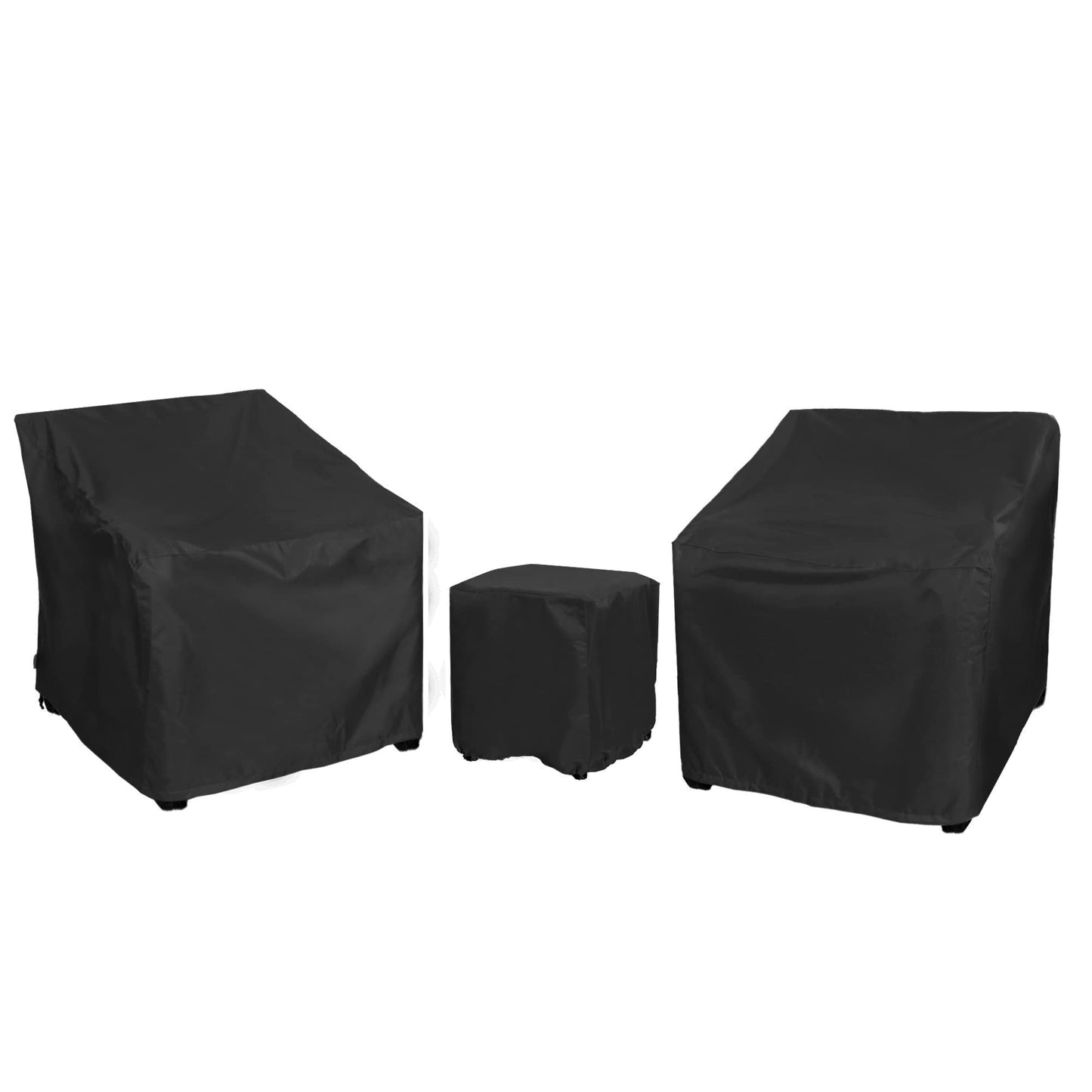 Baner Garden Patio Furniture Covers,Outdoor Furniture Cover Waterproof,Patio Furniture Set Covers for 3 Piece Outdoor Bistro,Patio Sofa Covers Set for 2 Chairs and Coffee Table,Black