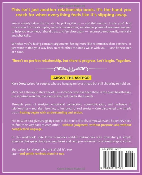Couples Therapy Workbook: Walk with Me to Rebuild Trust, Improve Communication and Strengthen Your Relationship. Exercises, REAL STORIES, and Proven Strategies to Reignite Love and Prevent Separation