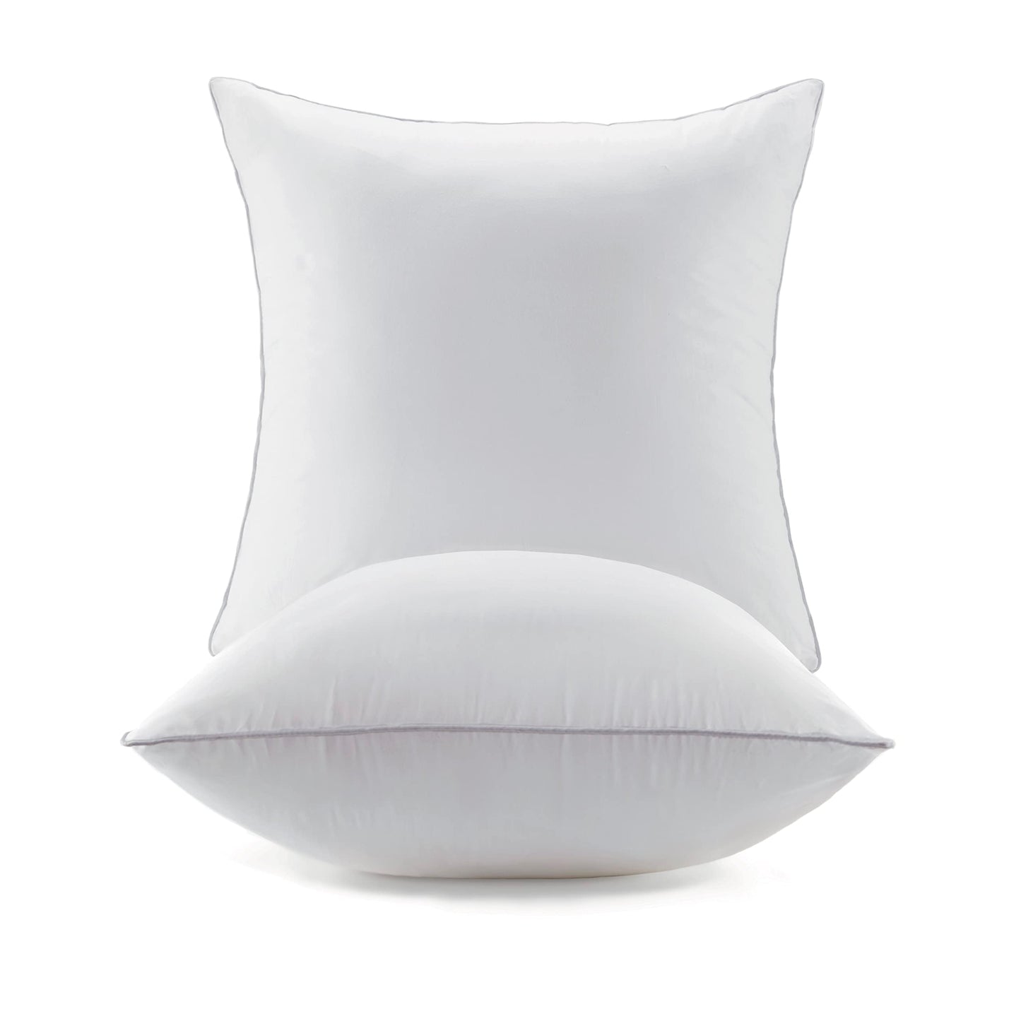 20x20 Inch Pillow Inserts Set of 2-100% Cotton Cover, Square Decorative Throw Pillows for Couch, Sofa, Chair, or Bed (2 Pack, 20x20 Inch)