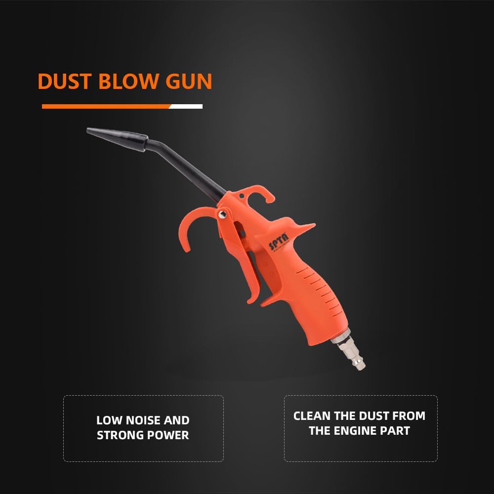Air Pressure Blow Gun, SPTA 100mm High Power Air Detail Nozzle Blow Gun, Air Blow Gun with Anti-slip Rubber Coated Metal Handle, Adapt to Car Clean Care, Computer dust removal and household cleaning