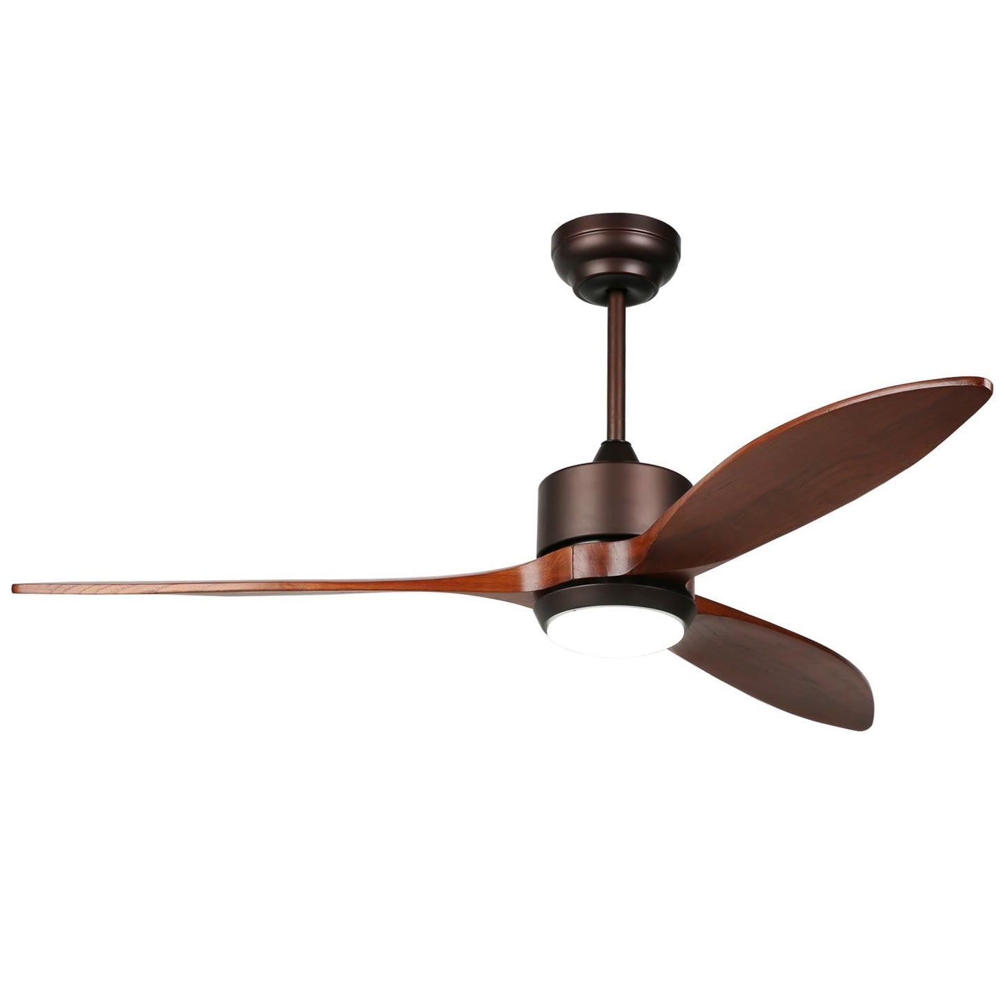 reiga 52 Inch Smart Wood Ceiling Fan with Light and Remote Control, Quiet DC Motor 3 Blades Propeller Ceiling Fans for Patio, Living Room, Farmhouse