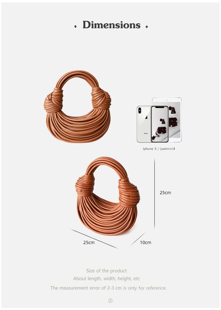 Hand Bread Women's Clutch Top Handle Satchel Shoulder Crossbody Creative Noodles Purses Underarm Bag Handbag (Gold)