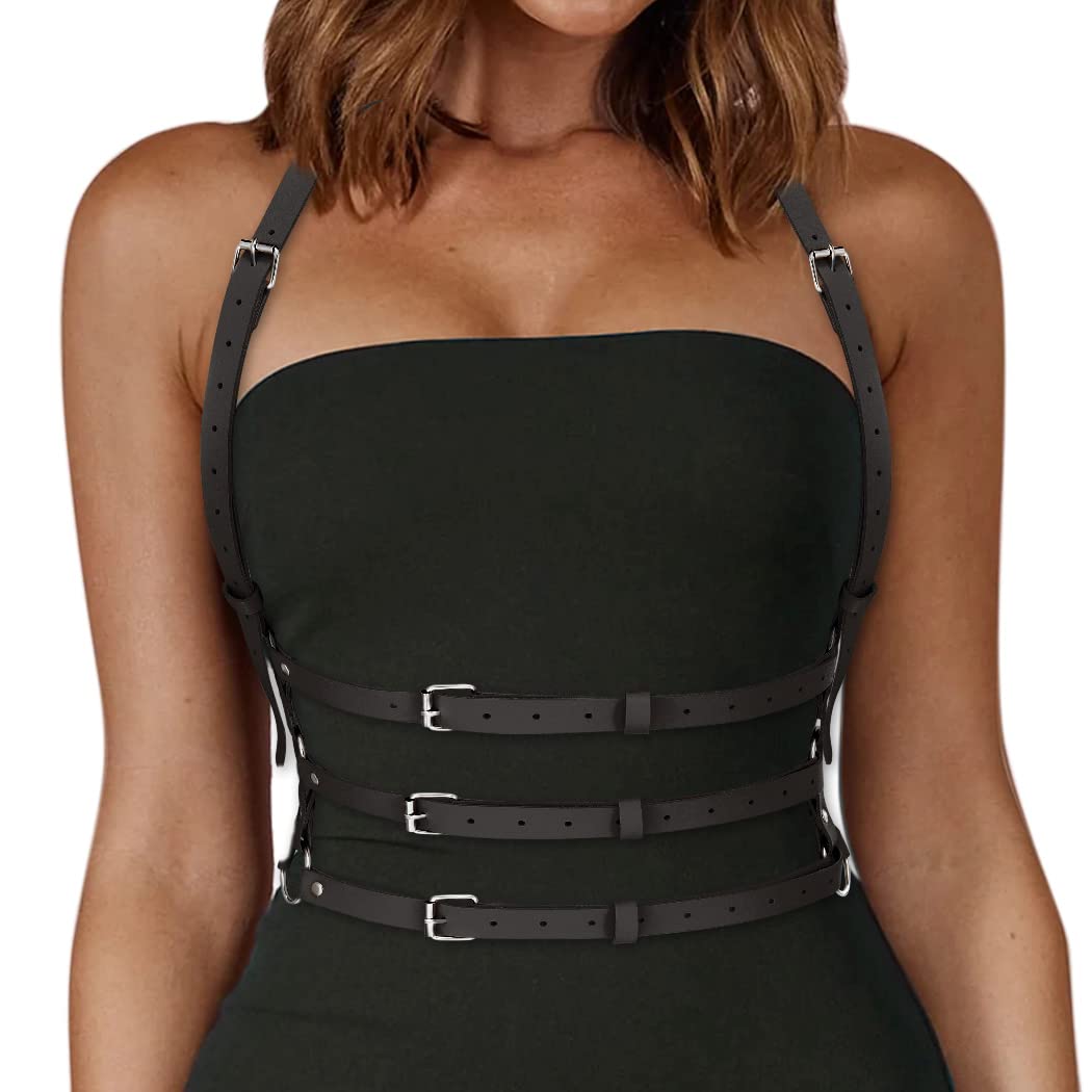 BODIY Plus Size Harness Punk Leather Harness Belts Women Fashion Rave Body Harness