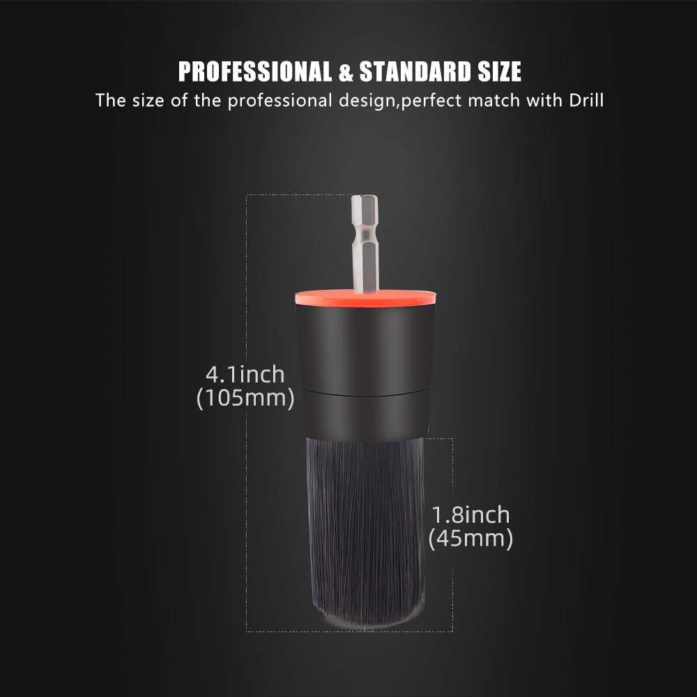 SPTA 5Pcs Car Detail Drill Brush Attachment Head Set for Cleaning Interior or Exterior, Used on Electric Drill, Electric Driver