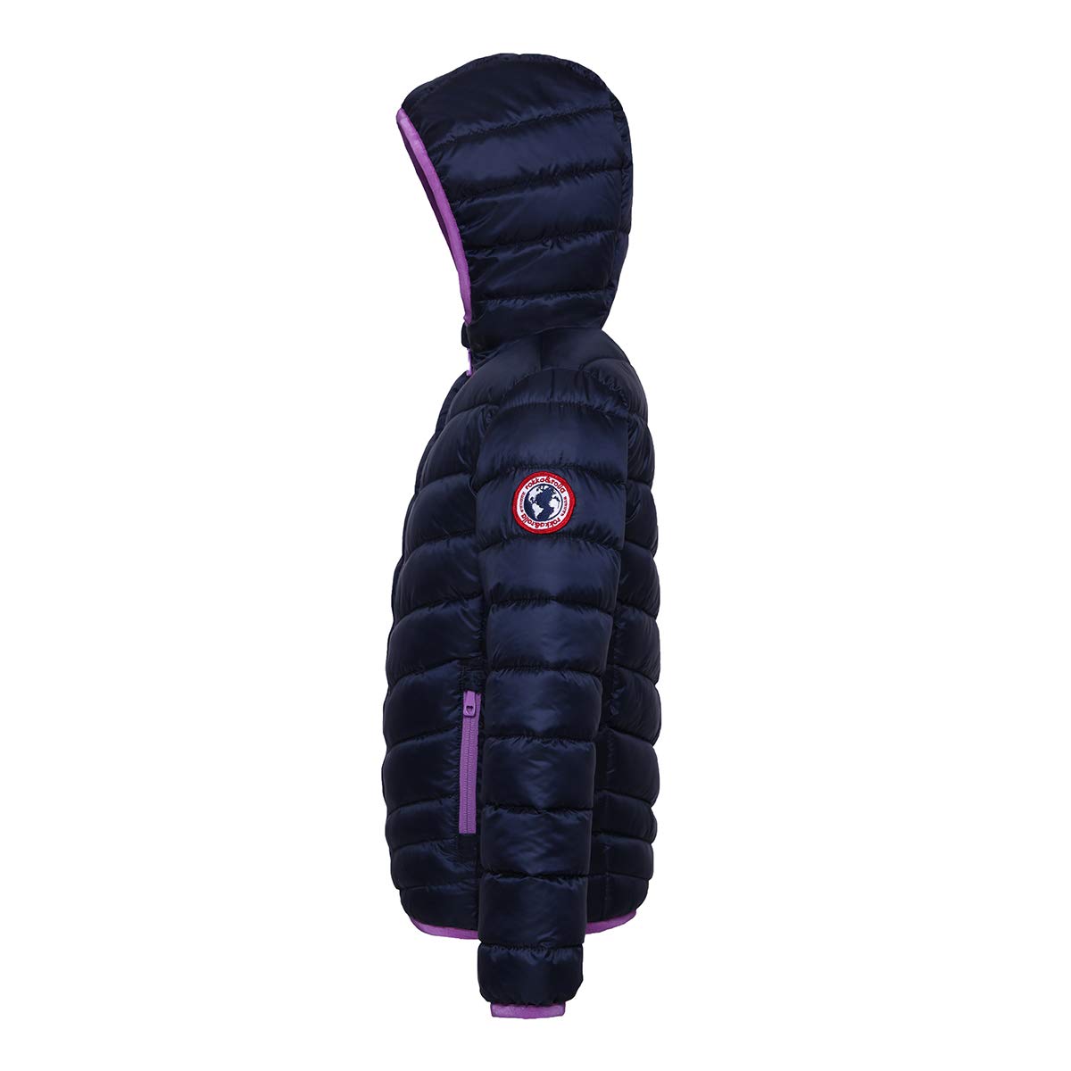 Rokka&Rolla Girls' Reversible Lightweight Puffer Jacket Hooded Water-Resistant Winter Coat