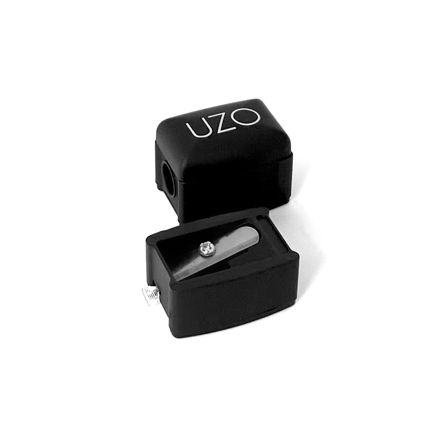UZO Eyeliner Sharpener with Removable Cover โ Sharpener for Eyeliner Pencil, Lip Liner & Eyebrow, Stainless Steel Blade, Built-in Cleaning Pick, Travel-Friendly, Easy to Clean & Compact