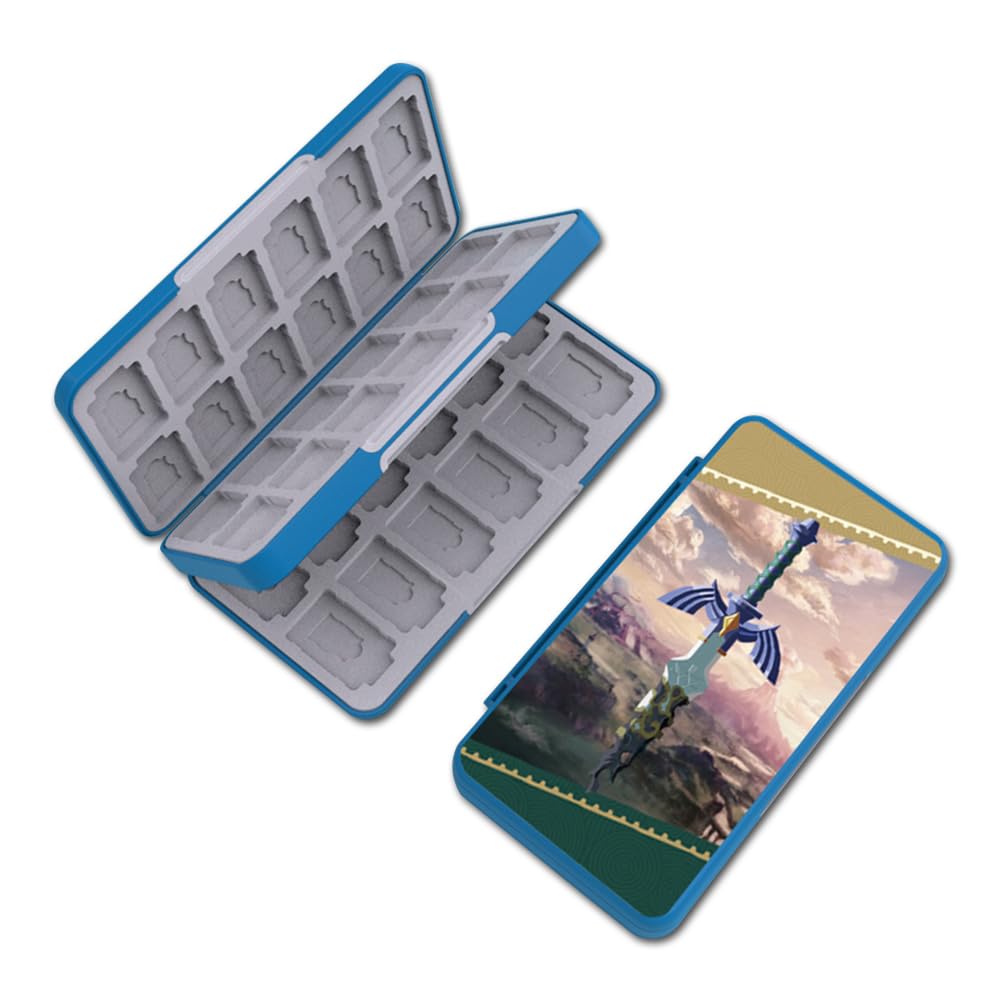 PERFECTSIGHT 48 Switch Game Card Case for Nintendo Switch OLED Switch Lite, Cute 48 Game Holder Cartridge Case for Game Cards and SD Cards, Kawaii Portable Compact Storage Box, Black Kingdom