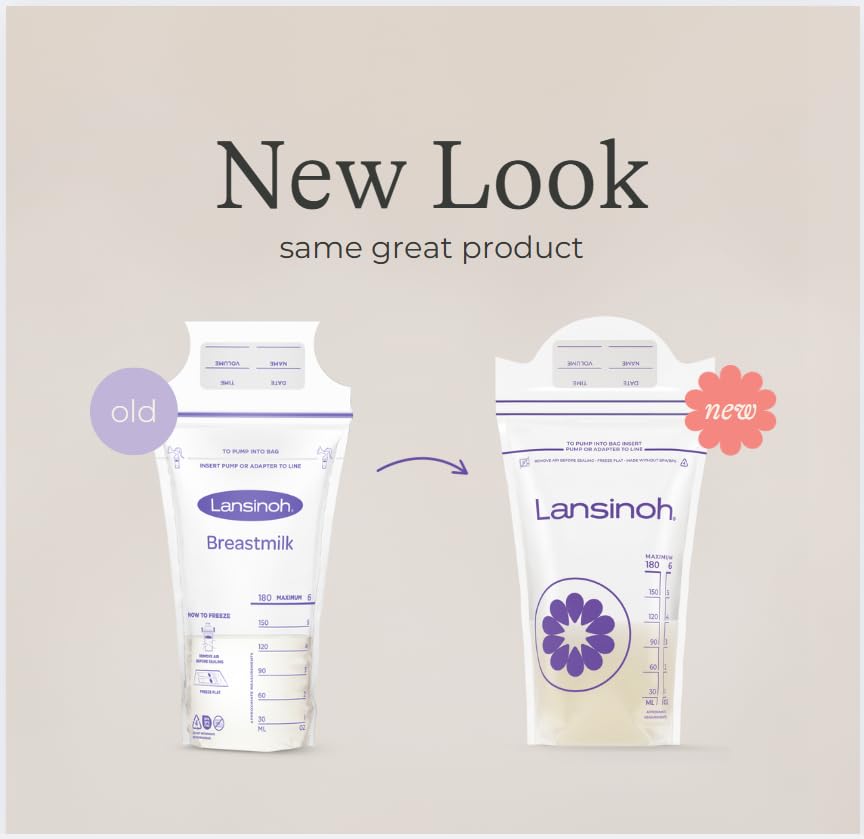 Lansinoh Breastmilk Storage Bags, 150 Count, Baby Essentials, Fast Freeze & Thaw Breast Milk Bags for Baby Bottle Feeding, Superior Strength & Stretch, 6 Ounce