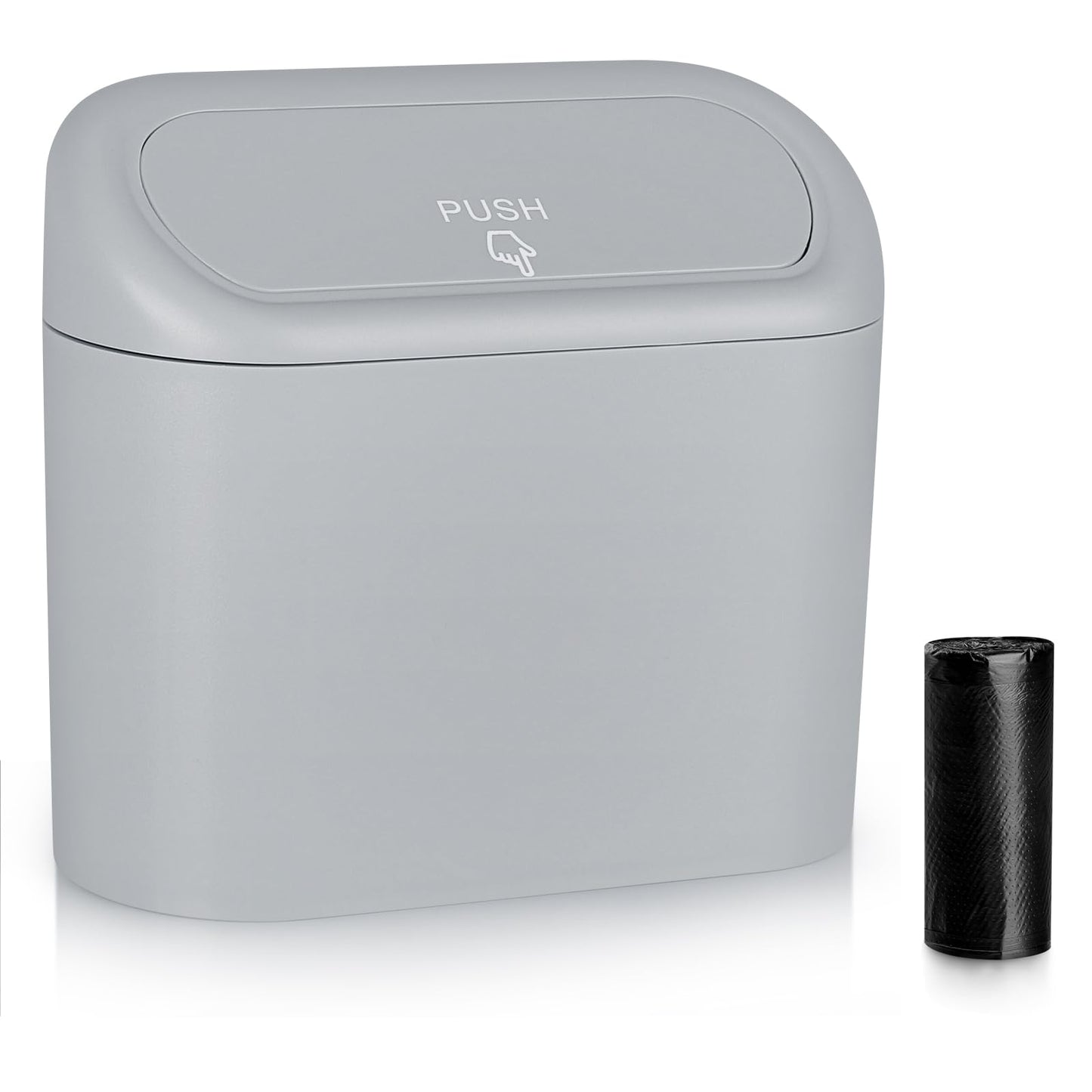 Accmor Car Trash Can with Lid, Vehicle Trash Bin Car Dustbin Garbage Organizer Holder with One Roll Trash Bag, Portable Hanging Mini Leakproof Cars Storage Bag Container for Auto, SUV, Office (Pink)