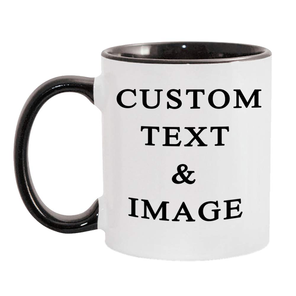 Customized Photo Mug with Personalized Text Upload Your Image with Different Designs, 11 ounces