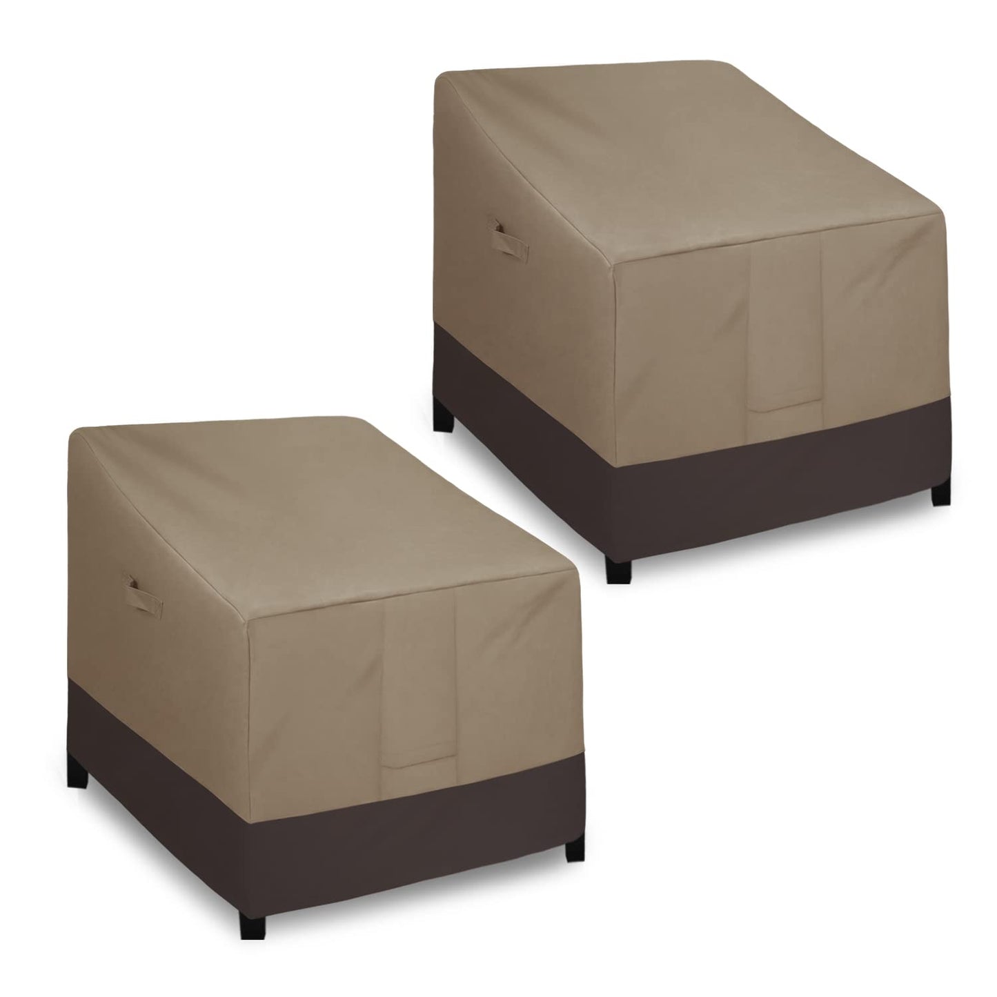 Easy-Going Outdoor Chair Cover Waterproof, Heavy Duty Patio Chair Cover, Windproof Outdoor Furniture Cover with Air Vent (2 Pack-33.5Wx31.5Dx36H inch, Camel/Dark Brown)