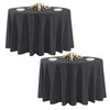 2 Pack Black Round Tablecloths, 120 Inch Stain Resistant and Wrinkle Polyester Fabric Washable Table Clothes Cover for Kitchen Dining, Wedding, Reception Banquet, Birthday Party, Buffet Restaurant