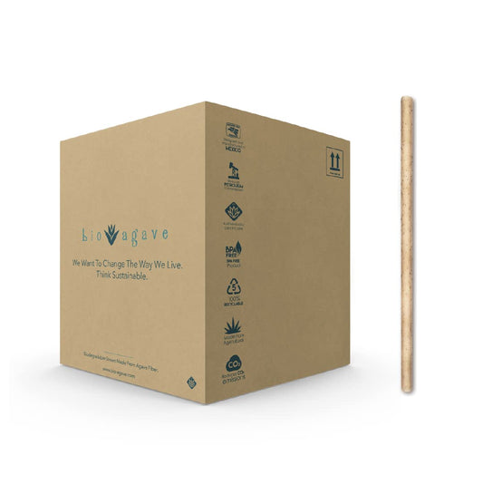 Biodegradable 5.9" Cocktail Short Straws Made From Agave Fibers 150 Pcs | Plant-Based Eco-Friendly Products | Drinking Straws | Reusable Straws | Plastic-Free | Gluten Free