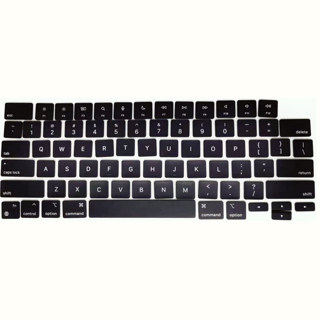 Replacement US Keycaps Keys Black Compatible with MacBook Air M2 Retina 13.6/15 inch Model A2681 A2941, for MacBook Pro M2/M3 Pro 14/16 inch Model A2779 A2780 A2991 A2992 A2918 Key Cap (Black.)