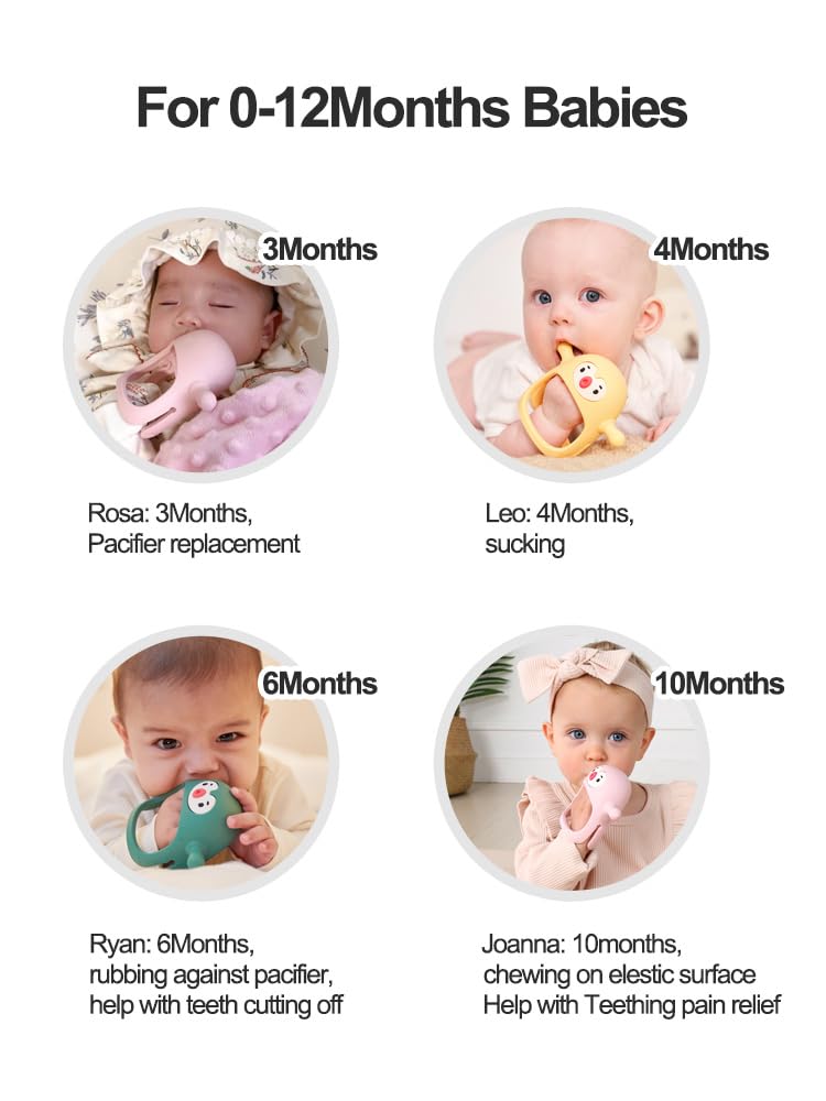 Smily Mia Smily Mia Penguin Teethers, Silicone TeethingToys for Babies 0-6Months, Baby Teethers for 3-6Months, Hand Teether for Infants, Pacifiers for New Born,Light Purple