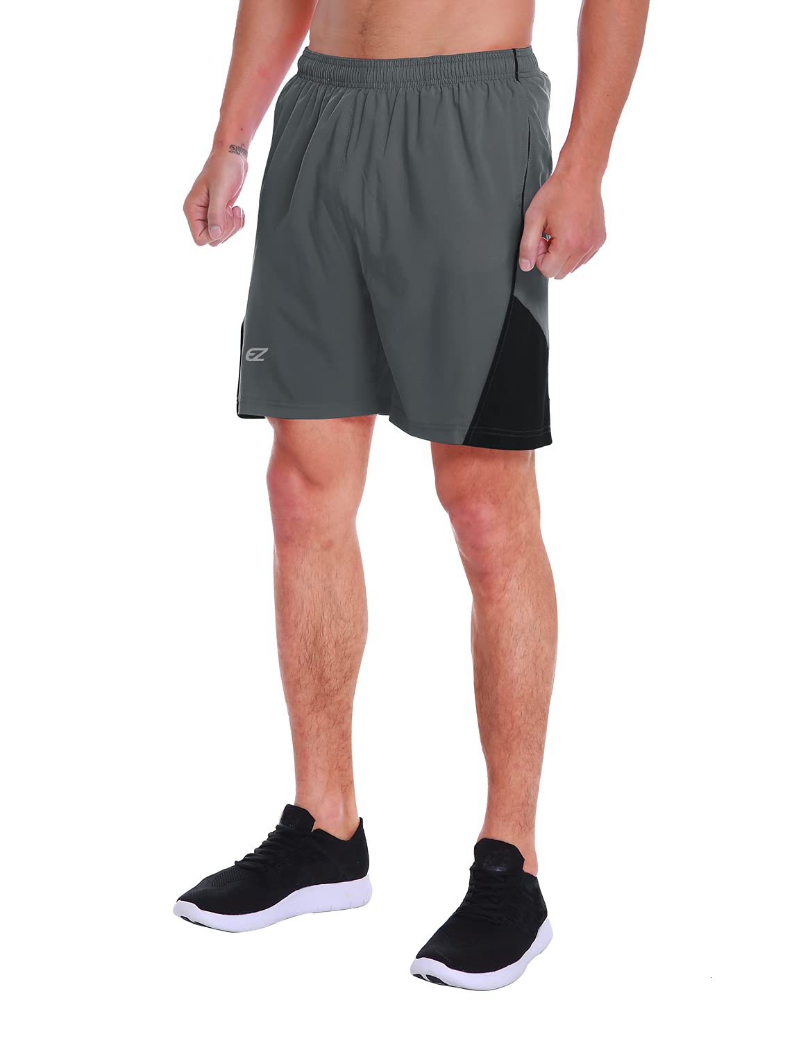 EZRUN Men's 7 Inch Quick Dry Running Shorts Workout Sport Fitness Short with Liner Zip Pocket