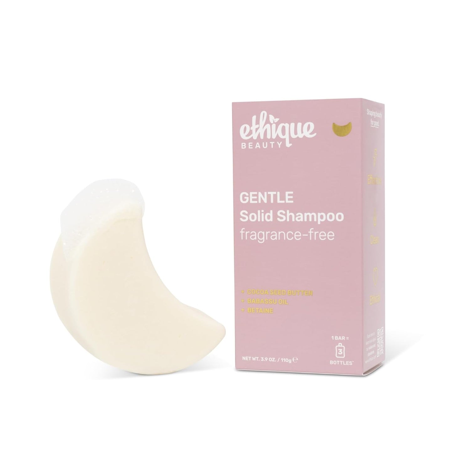Ethique Hydrating Shampoo Bar for dry hair with Hyaluronic Acid - Plastic-Free, Cruelty-Free, Vegan, 3.88 oz