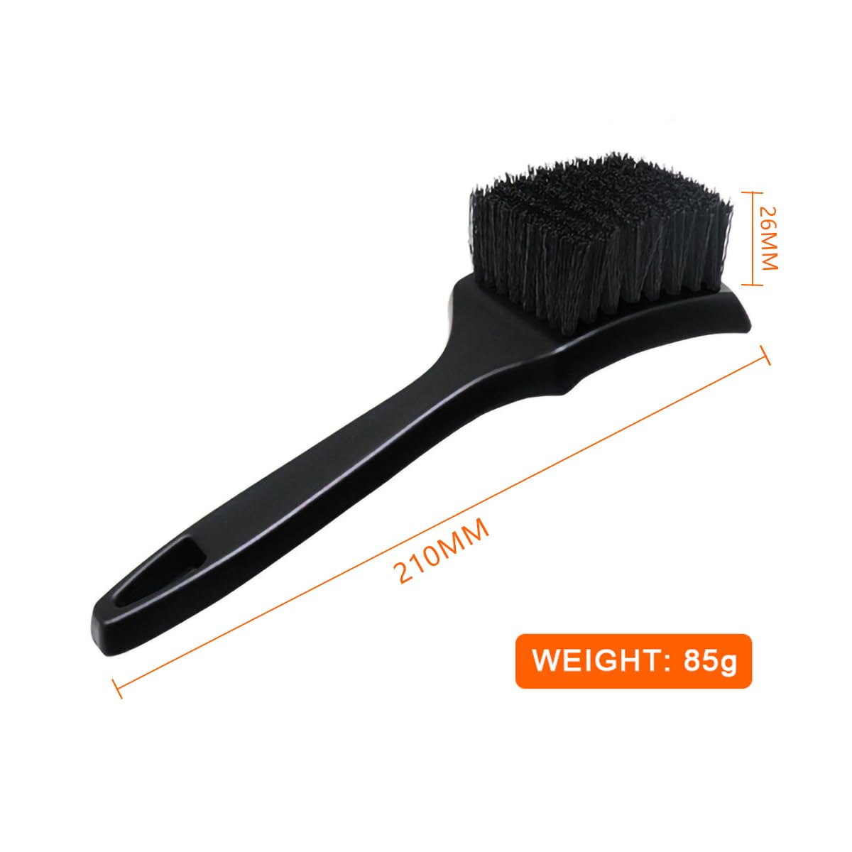 Carpet & Floor Mat Cleaning Brush - 2pcs Black Scrub Brush w/ Wheel Brush for Car Interior & Tires