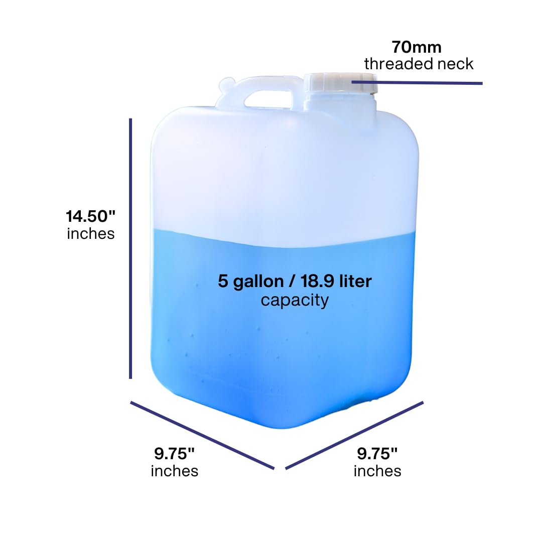 FastRack 5 Gallon Hedpak with Cap | BPA-free, Food-Grade, and Leak-Proof | White Water Container | Ideal for brewing, fermentation, or storage