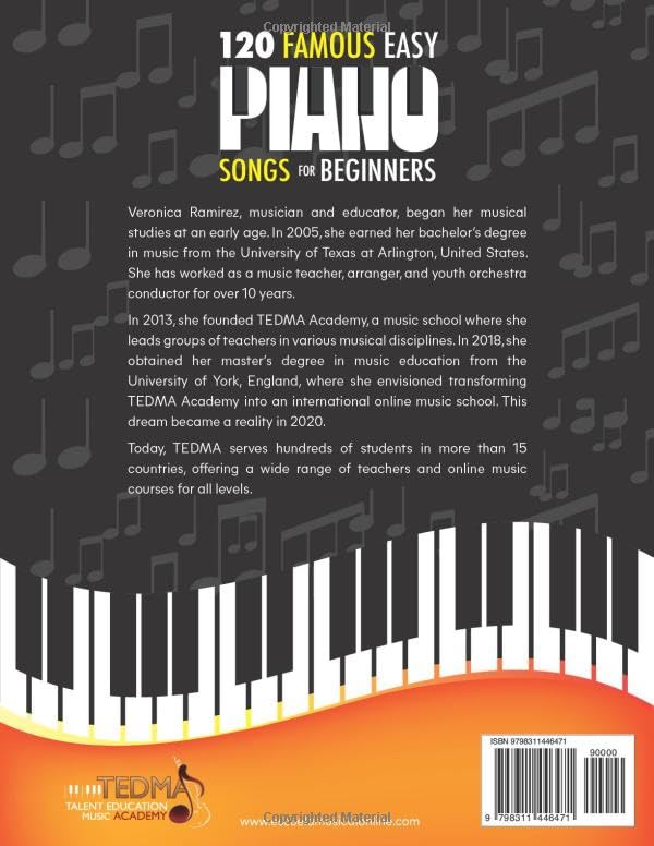 120 Famous Easy Piano Songs for Beginners: Popular Sheet Music and Simplified Classical Pieces, With Videos, Music Theory & Technique, Step by Step, for Kids or Amateurs of Any Age
