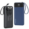 Portable Charger 10000mAh Power Bank with Built-in Cable, 5 Output 2 Input Travel Essential External Battery Pack with LED Display Compatible with iPhone 16/15 Samsung S22 Android,etc