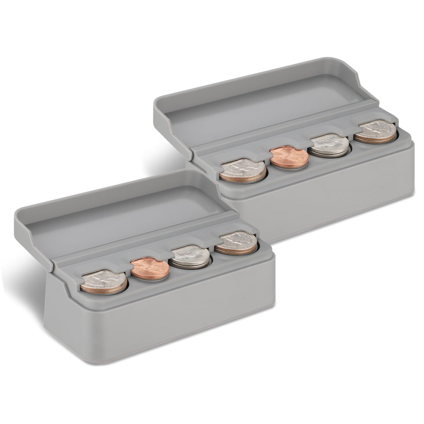 SINGARO Coin Holder for Car, Coin Change Organizer Compatible with Coins of Different Sizes, Dash-Mounted Holder Suitable for Most Cars, Trucks(Black)