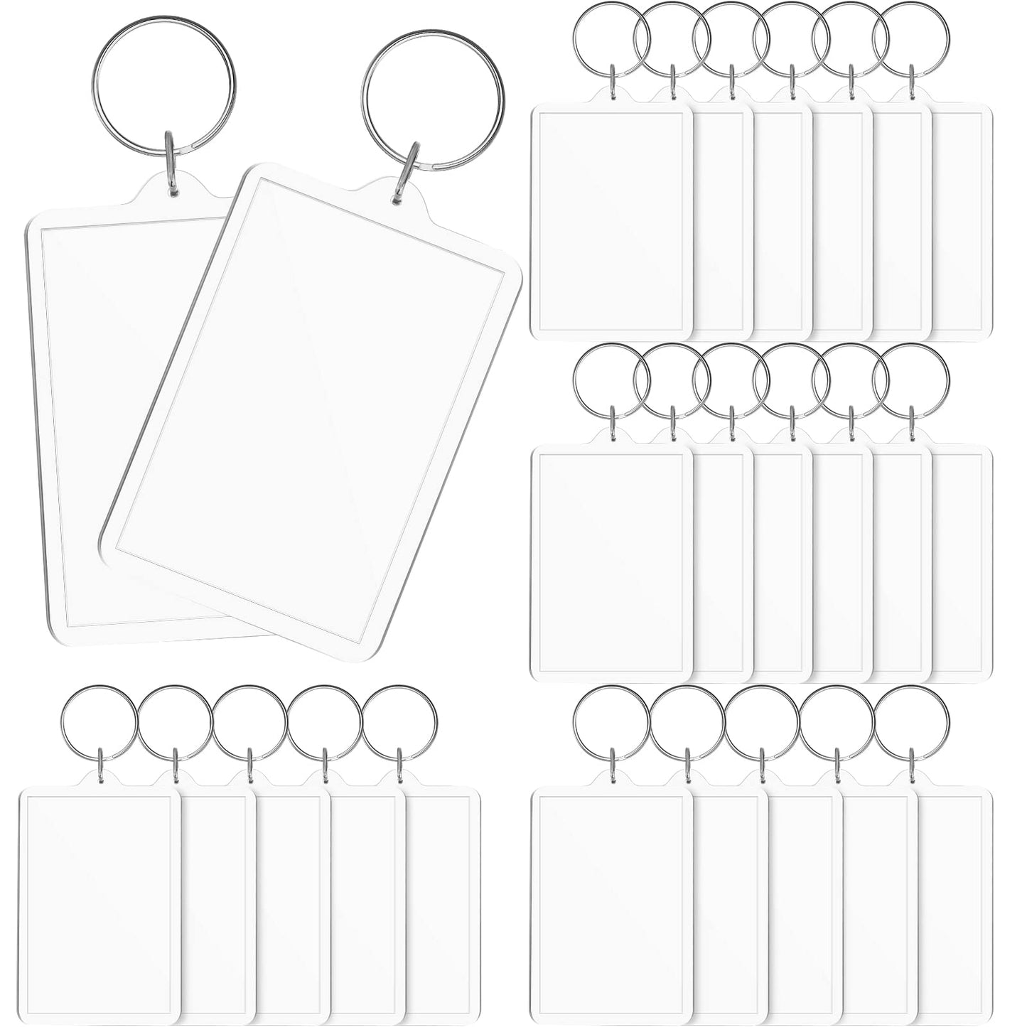 Inbagi Picture Frame Keychain Acrylic Clear Rectangle Photo Keychain Blanks